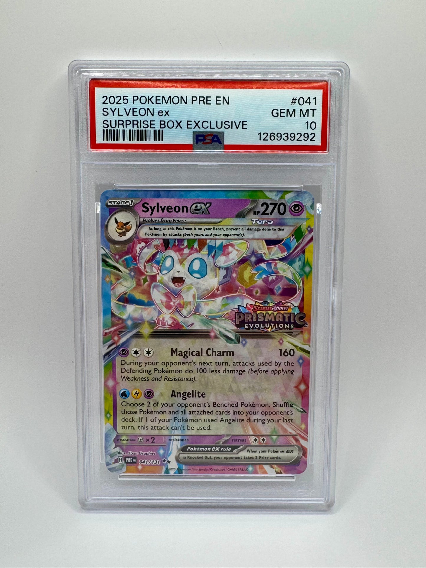 Sylveon EX Prismatic Evolutions Stamp 041/131 PSA 10