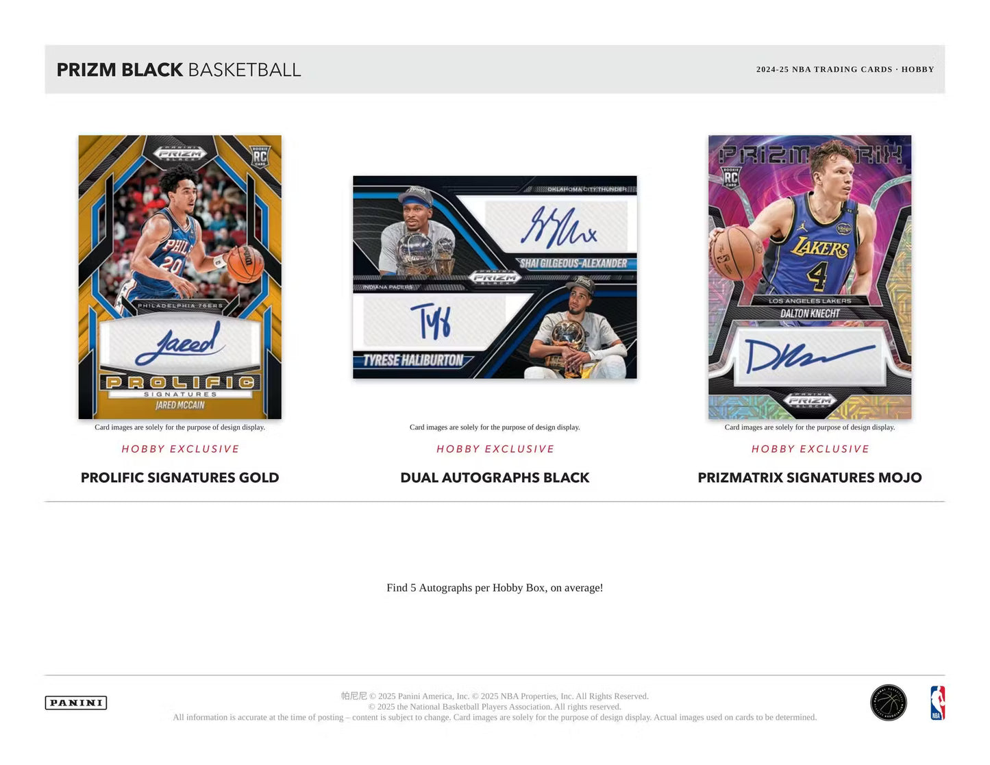 2024/25 Panini Prizm Black Basketball Hobby Box
