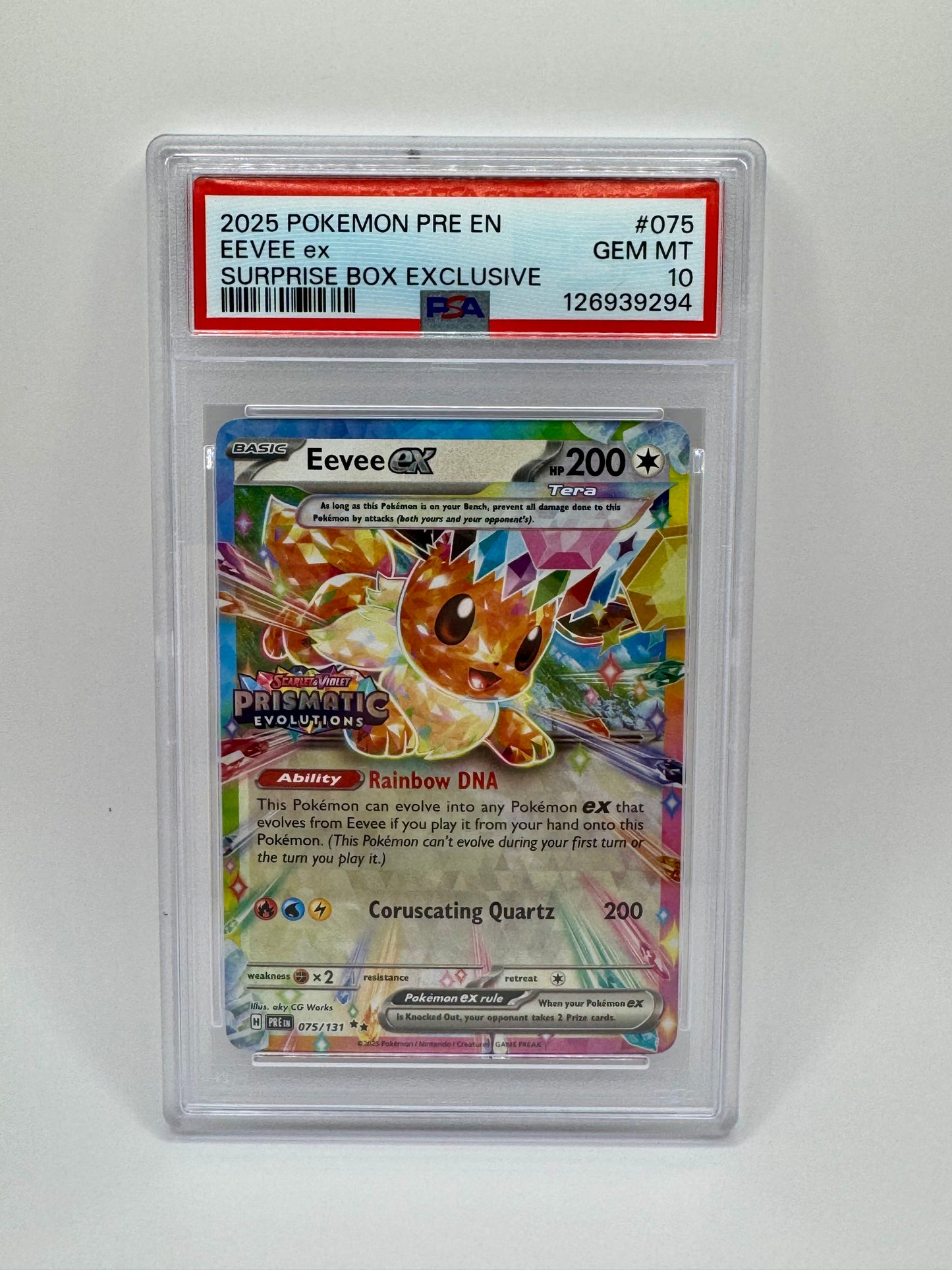 Eevee EX Prismatic Evolutions Stamp 075/131 PSA 10