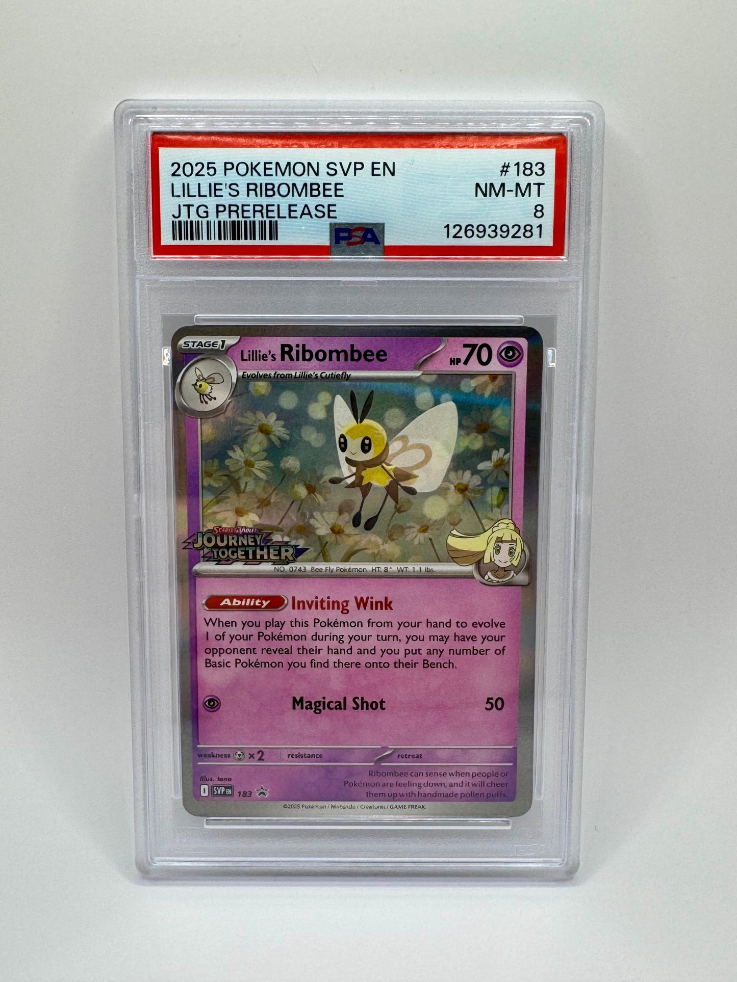 Lillie’s Ribombee Prerelease 183 Promo PSA 8