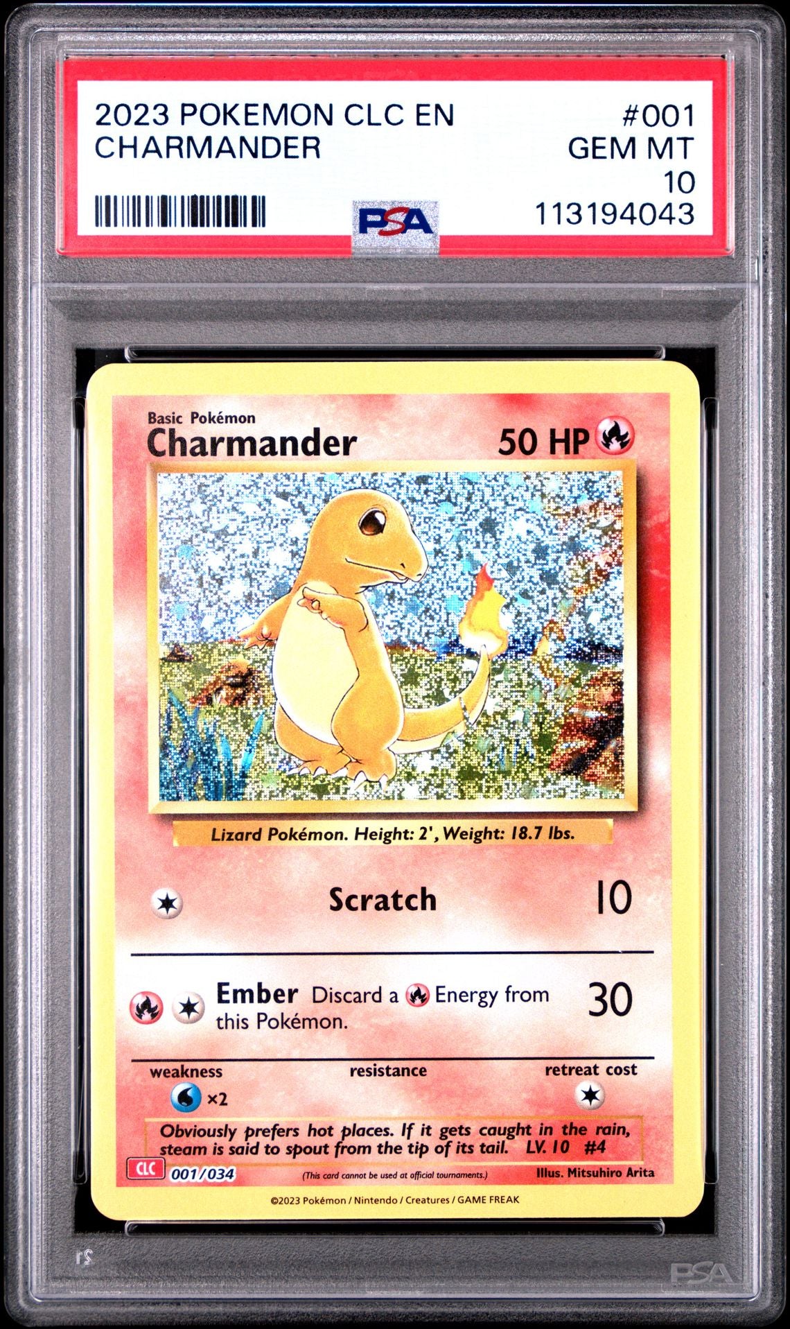 PSA 10 -2023 Charmander Pokemon Classic Collection