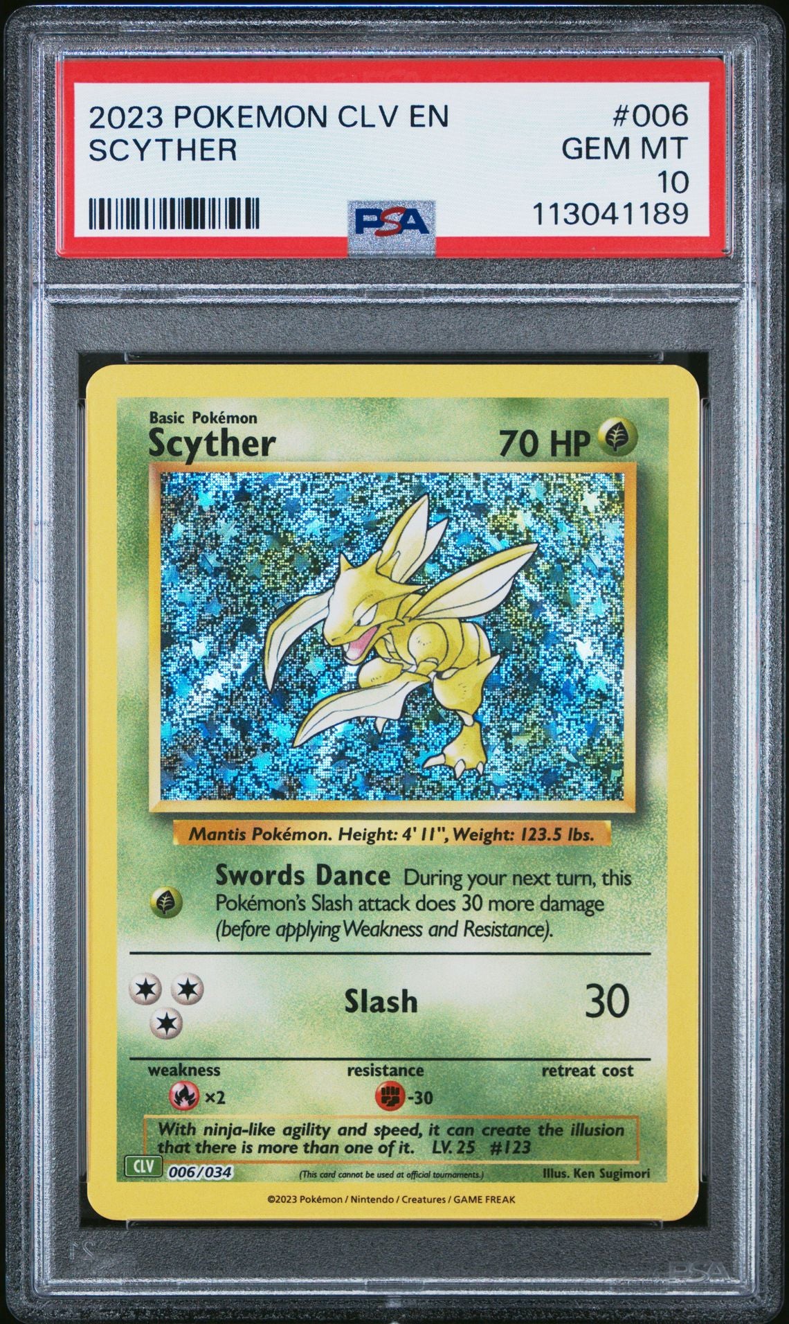 PSA 10 - 2023 Scyther Pokemon Classic Collection