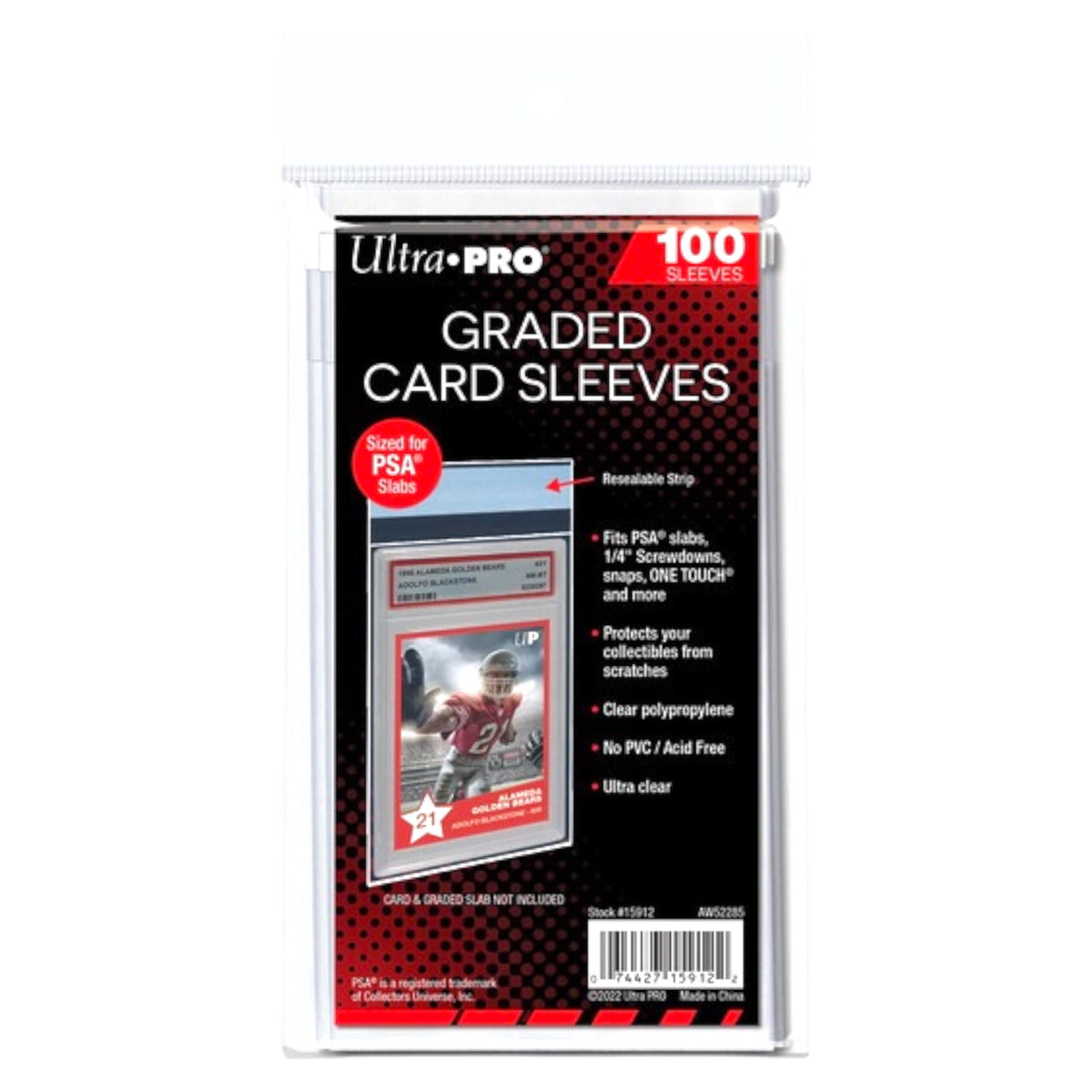Ultra Pro Card Supplies PSA Graded Standard Card Sleeves [100 Count] Resealable