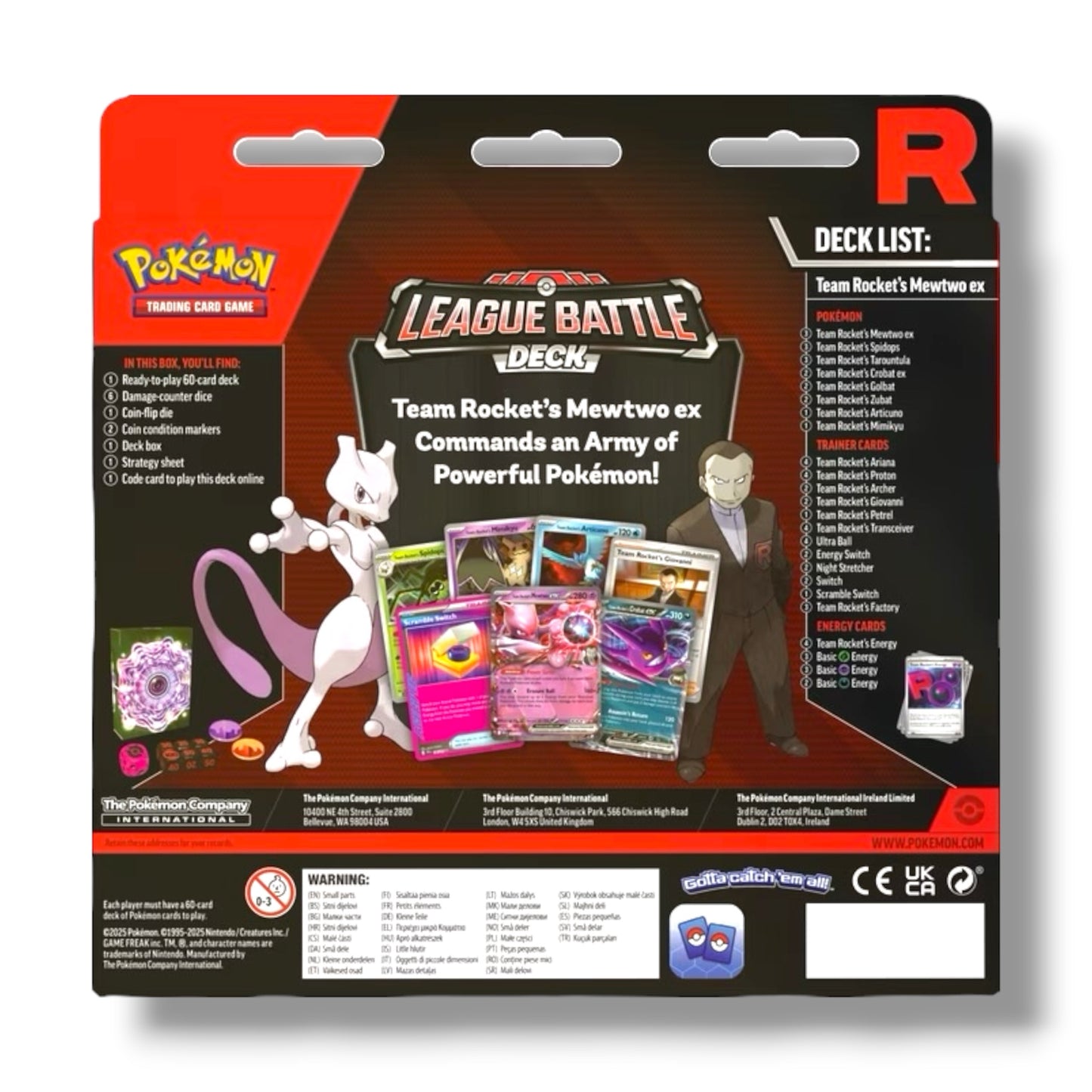 Team Rocket Mewtwo EX League Battle Deck Box