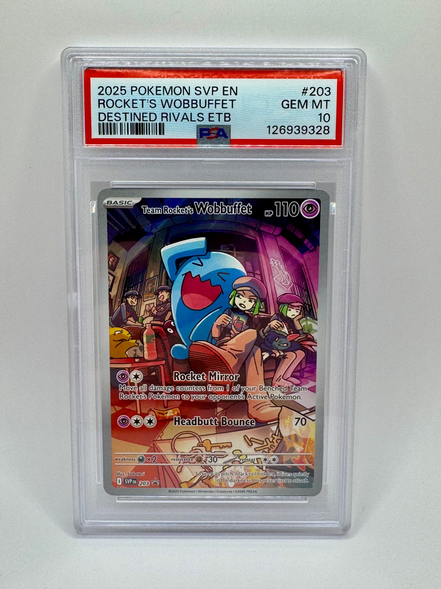 Team Rocket’s Wobbuffet 203 Promo PSA 10