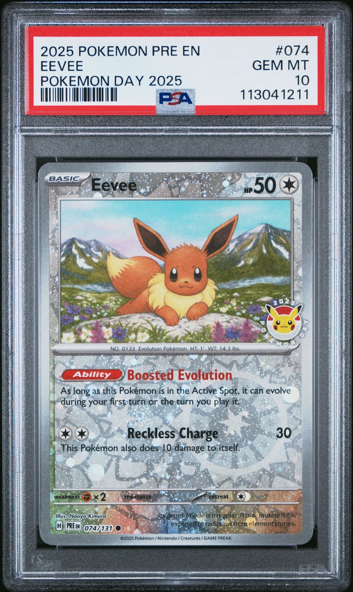 PSA 10 - 2025 Eevee Pre EN-Prismatic Evolutions Pokemon Day 2025